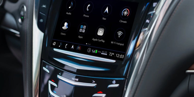 Cadillac infotainment system displaying various control options